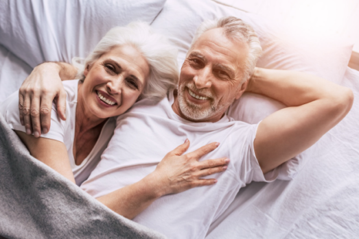 Couple practicing mindful sexuality together.